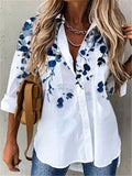 New Casual Fashion Long Sleeve Elegant Printed Blouse For Women