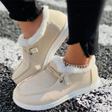 Cozy Warm Fur Lining Corduroy Non-Slip Flat Loafers
