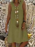 Vintage V-neck Sleeveless Summer Dresses for Women
