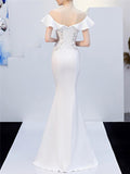 Elegant Off Shoulder Applique Sweetheart Neckline Dress for Formal Party