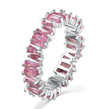 Women's Colorful Ladder Electrocardiogram Fashion Ring