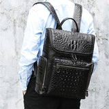 Men's Alligator Pattern Leather Hipster Backpacks