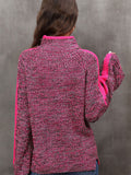 Cute Bell-Sleeve High Neck Pullover Contrast Color Comfy Lady Sweaters