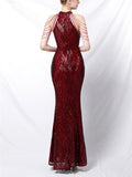 Exquisite Sequined Halter Neck Dress for Evening Party