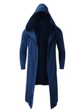 Men's Street Ultra Light Hooded Long Cardigan Cloak with Pockets