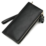 Men's Double Zipper Clutch Soft Leather Business Casual Wallet