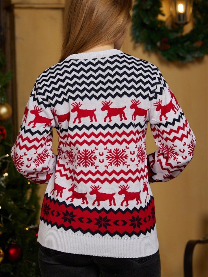 Winter Warm Extra Soft Round Neck Lovely Deer Women Christmas Sweaters