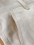 Linen Casual Solid Color Pants For Men