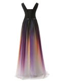 Gorgeous Chiffon Gradient Ombre Long Evening Prom Gown for Evening