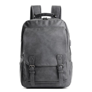 Men's Fashion Travel PU Waterproof Adjustable Shoulder Strap Backpack