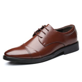 Men's Retro Smooth Leather Oxford Formal Dress Shoes for Wedding