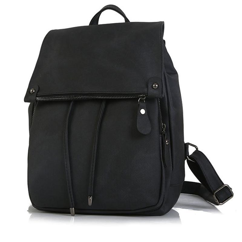 Minimalist Style Solid Color Buckle Up Adjustable Strap Backpack