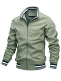 Men's Stand Collar Zip Up Slim Fit Casual Sports Jacket