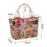 Casual Canvas Print Handbags