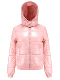 New Winter Keep Warm Hooded Solid Women Zipper Cotton Coats