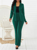 Women Business Formal Comfy Solid Color Suit Coat + Pants