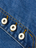 Women's Fashion Slim Fit Buttons Washed Effect Daily Denim Jeans