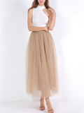 Trendy Breathable Multi-layer Solid Color Ladies Tulle Skirt