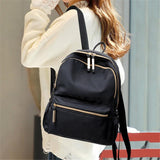 Fashionable Casual Gold-Tone Hardware Multi-Pocket Lightweight Backpack