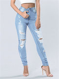 Casual Tight Ripped Jeans For Women