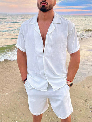 Men's Comfy Summer Holiday Linen Sets for Beaches