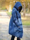 Women's Warm Buttoned Hooded Long Sweater Cardigan