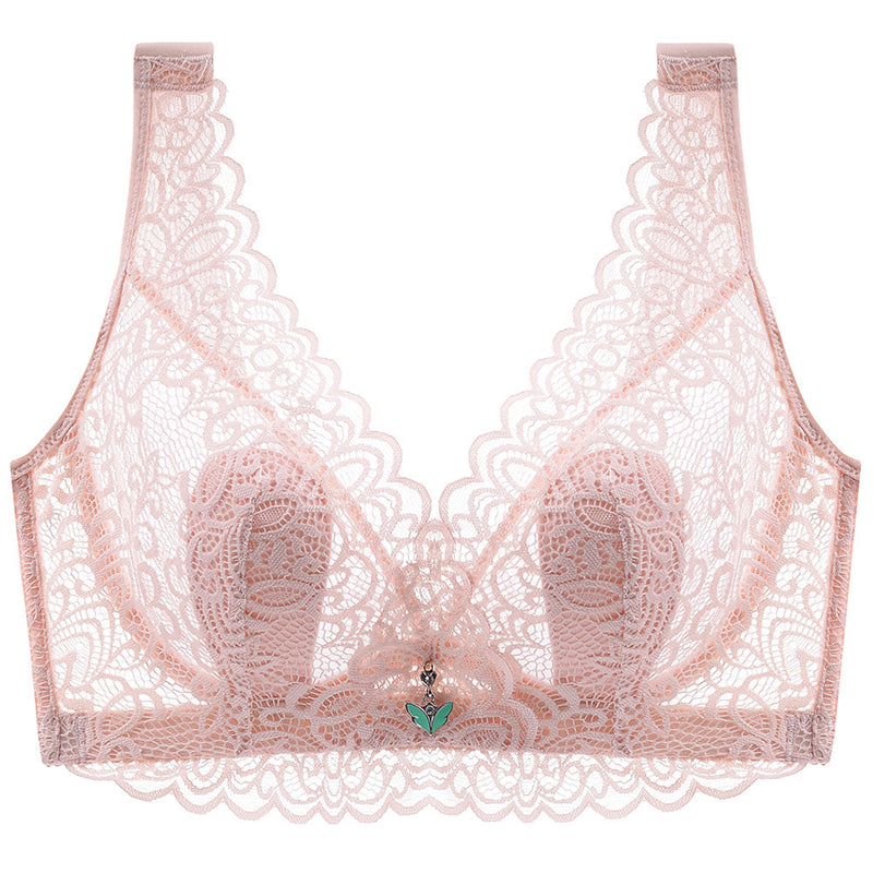 Cameo--Plus Size Lace Breathable Lightly Lined Push Up Wide Shoulder Bras