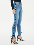 Women's Sexy Slim Fit Bowknot Denim Jeans