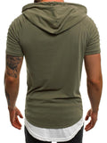 Men's Short Sleeve Hooded Tops