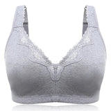 Women Plus Size Deep Plunge Comfy Cotton Bras - Nude