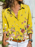 Women's Casual Long Sleeve Floral Printed Blouse