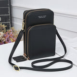 Casual Style Multiple Compartment Adjustable Shoulder Strap Phone Holder Currency Wallet