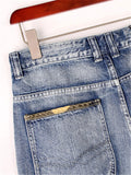 Personalized Trendy Multiple Pockets Washed Effect Straight-Leg Jeans For Men