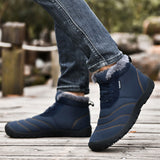 Winter Soft Sole Warm Flat Waterproof Ankle Snow Boots for Men