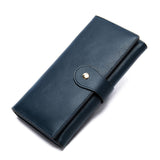 Solid Color Vintage Genuine Leather Wallet For Women