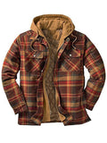 Men's Classic Plaid Hooded Casual Cotton Coats for Winter