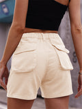 Ladies Simple Elastic Waist Short Cargo Pants