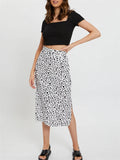 New Leisure Simple Style Printed Split Hem Sexy Skirts