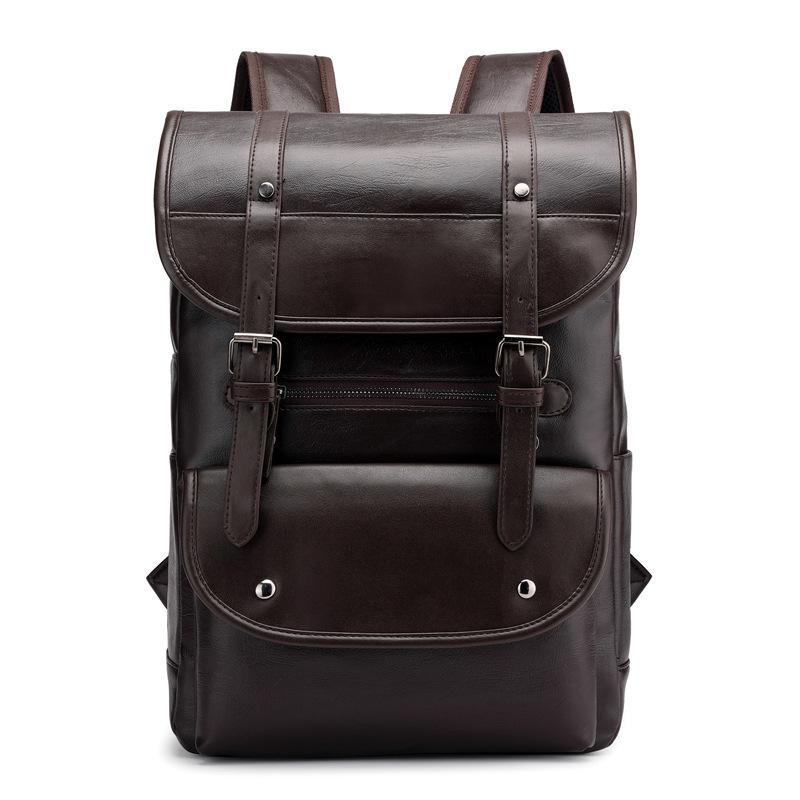 Stylish Leather Casual Multifunctional Travel Backpack for Men