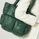 Women's Fashion Puffer Tote Bag Quilted Cotton Down Handbags