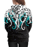 Creative Octopus Print Comfy Loose Hooded Sweatshirt With Pockets