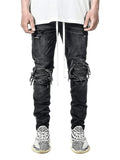 Men's Slim Fit Ripped Distressed Destroyed Biker Jeans Demin Pants