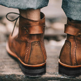 Men's Retro Round Toe Lace Up Martin Boots