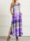 Womens Floral Printing Colorful V-Neck Casual Long Dress