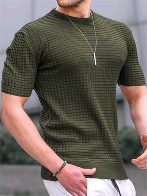 Men's Square Round Neck Slim Fit Shirts for Summer