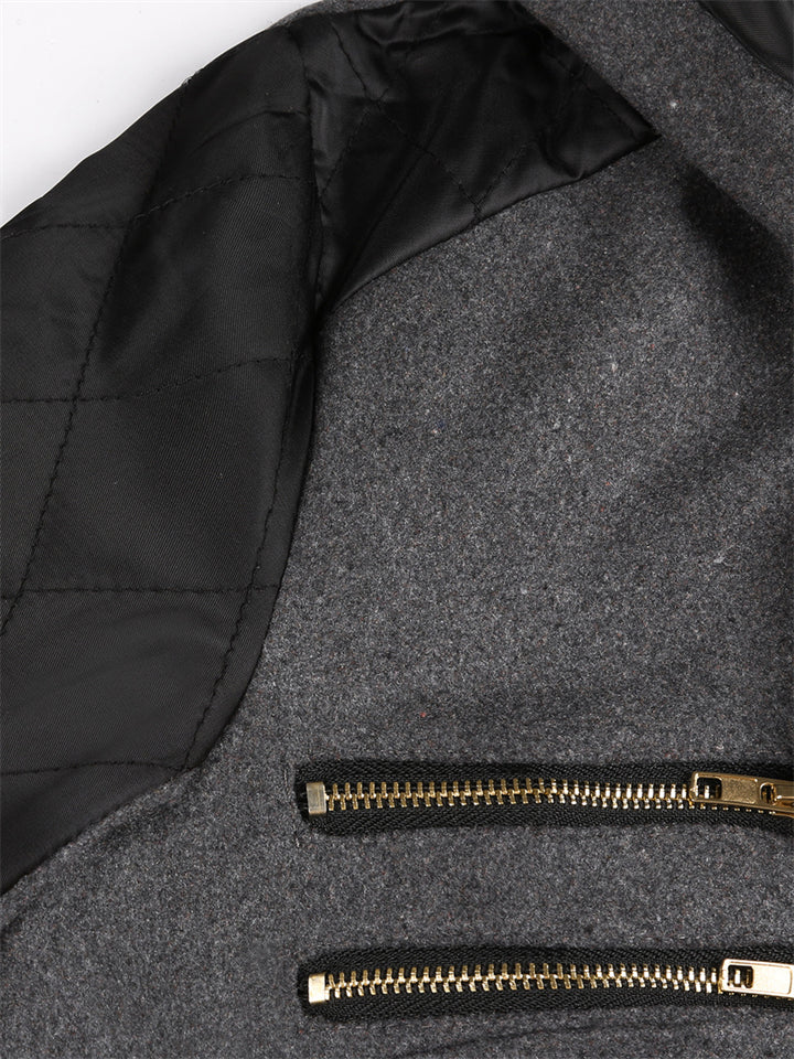 Women's Distinctive Mid-Length Loose Oblique Zipper Hooded Cotton Coat