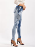 Women's Street Style Fashion Stretchy Skinny Denim Jeans