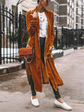 Autumn Winter Popular Lady Stretch Maxi Velvet Coats