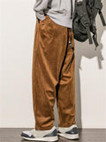 Men's Comfort Straight Leg Elastic Waist Corduroy Pants