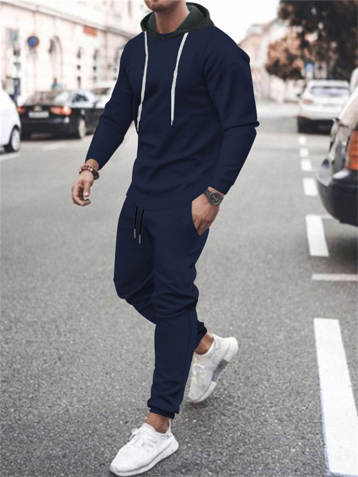 Men's Fashion Hooded Sporty Outfit Sets for Spring